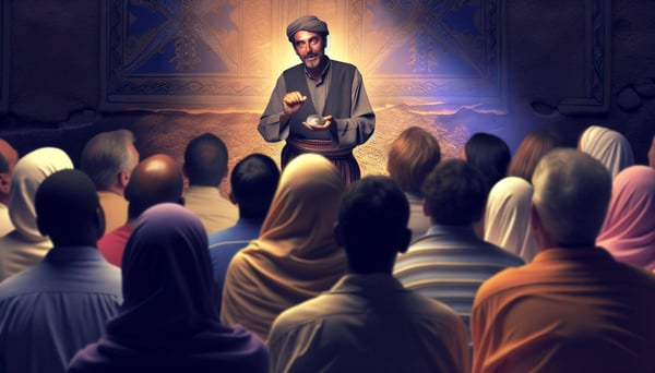 A colorful image of a charming story teller