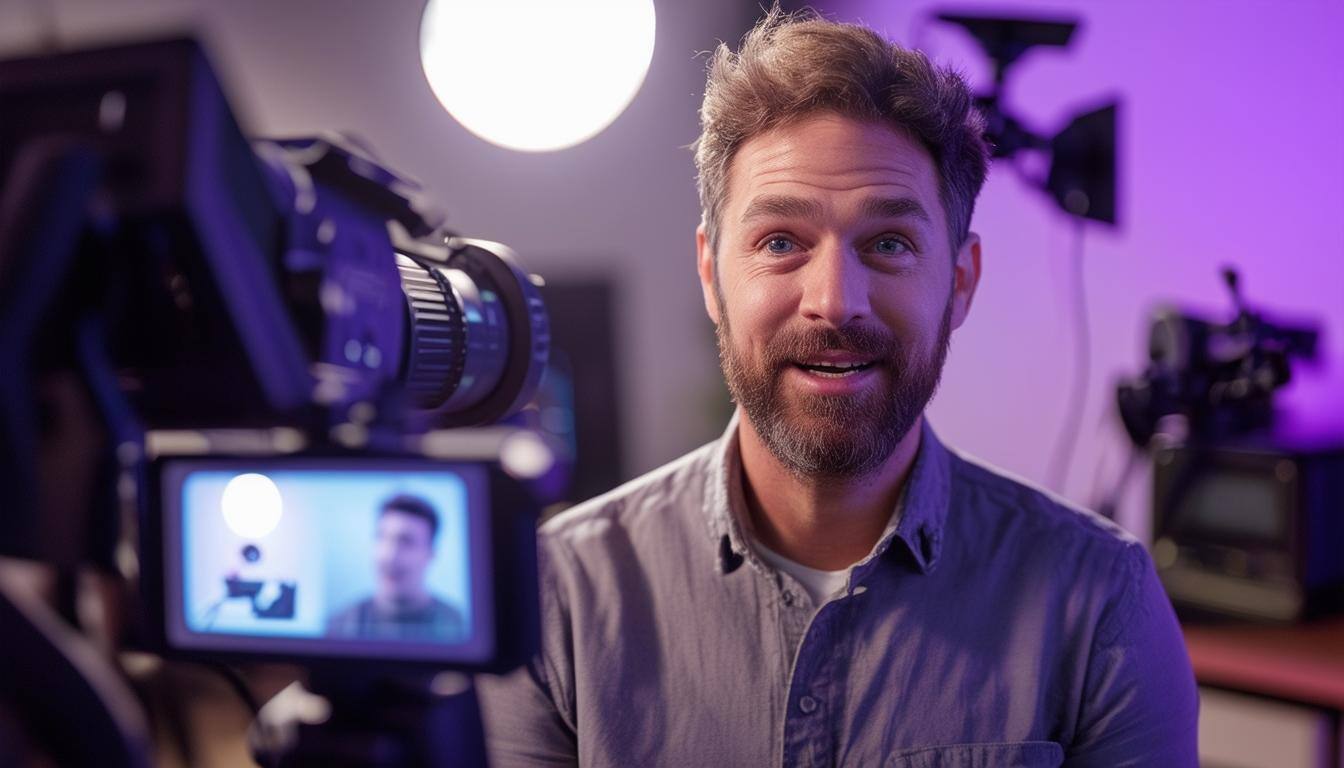 A man giving his testimonial for a video to promote a product he loves using. This is to show the value of creating high-quality testimonial videos.
